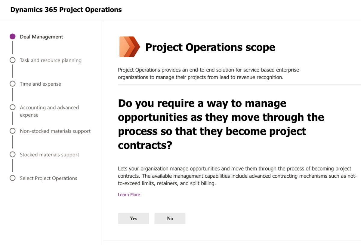 Difference between Project Operations Deployment Types