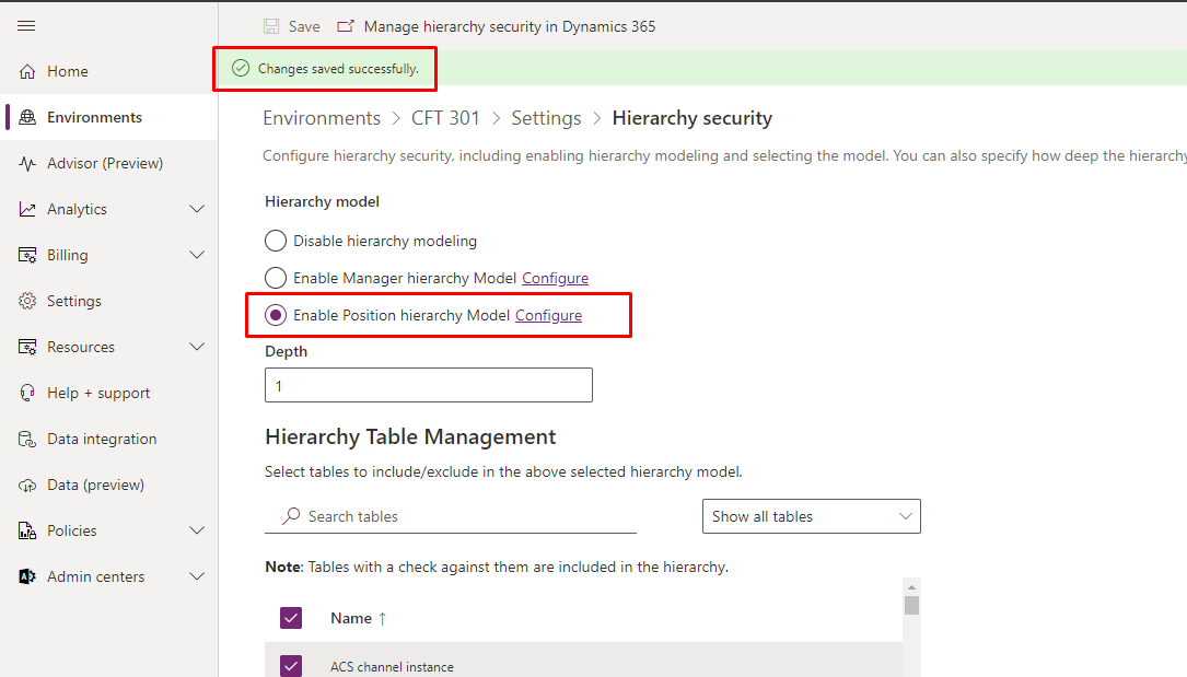 Position Hierarchy Settings in Dynamics 365 CE